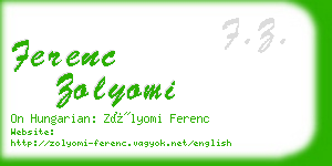 ferenc zolyomi business card
